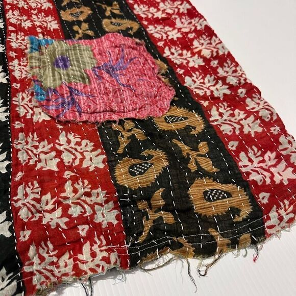 Jaded Gypsy Kantha Kimono OS  Frayed Edges Boho Festival Cottage Artsy Rustic - Picture 8 of 16